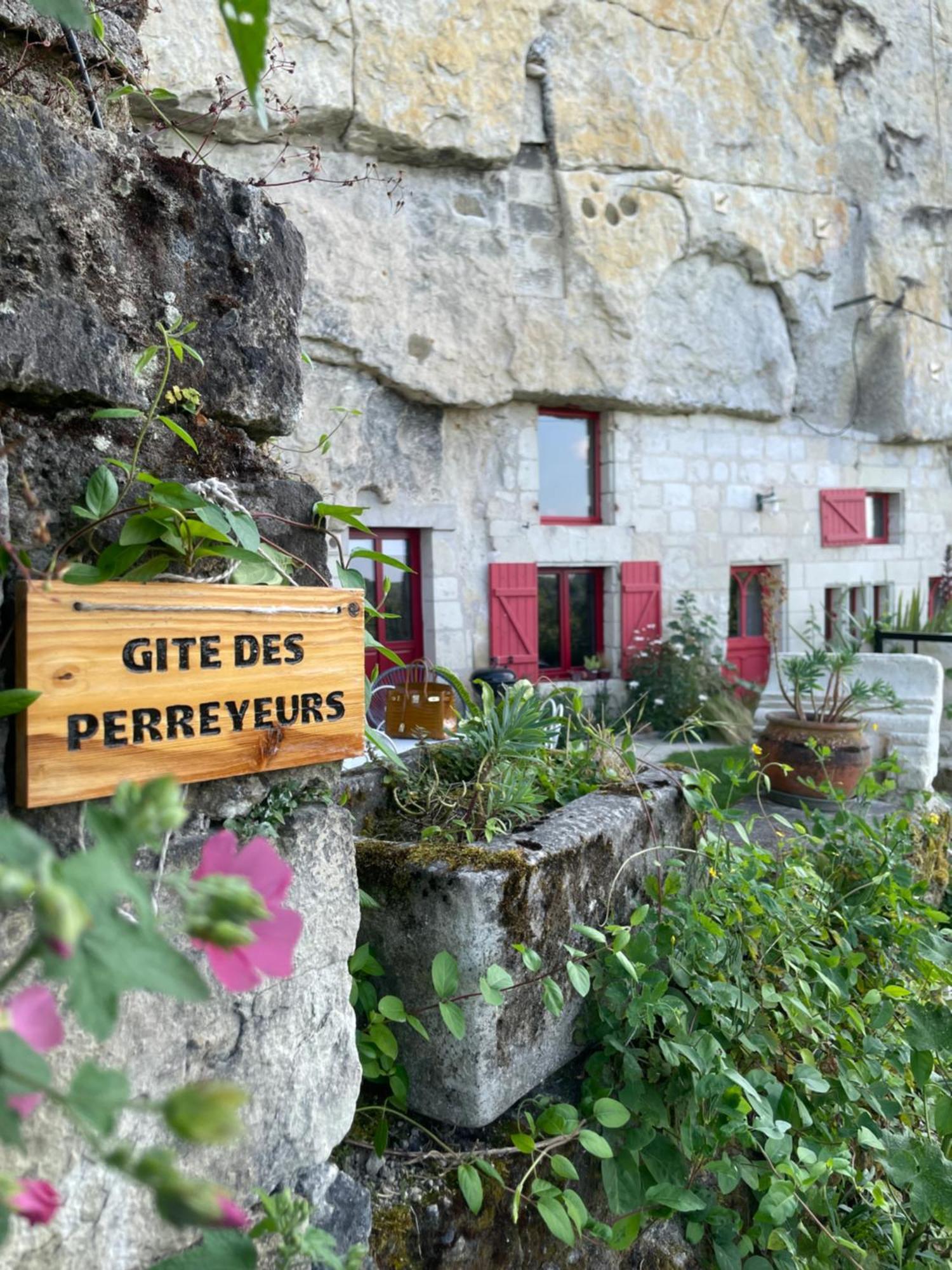 Gite Des Perreyeurs - Maison Troglodyte Avec Vue Sur Loire Montsoreau Exterior photo